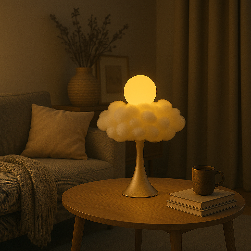 Smartcloud in a cozy living room creating a warm atmosphere